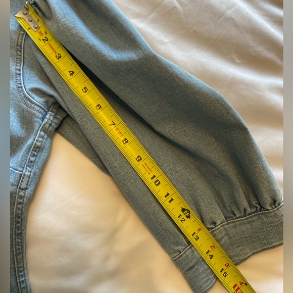 GANNI Light Blue Denim Jeans Shift Dress w/ Puff Sleeves Sz 12 US (NWOT) - Picture 10 of 12